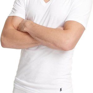 Polo Ralph Lauren Men White Classic Fit Jersey V-Neck T-Shirt